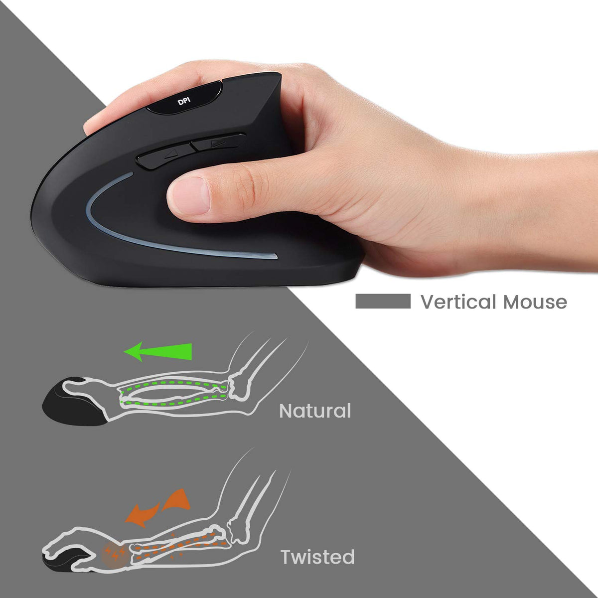 Perixx Wireless Ergonomic Split Keyboard and Vertical Mouse Combo Black DEMO
