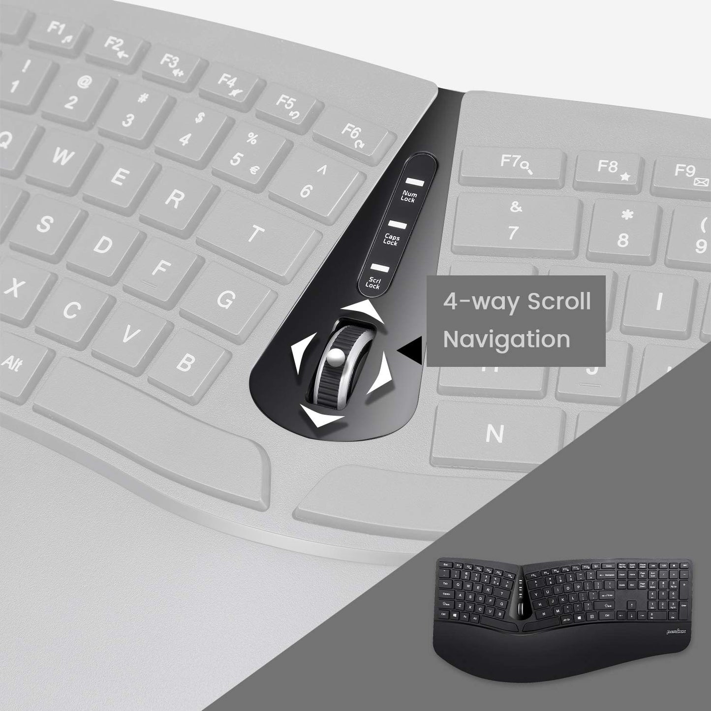 Perixx Wireless Ergonomic Split Keyboard and Vertical Mouse Combo Black DEMO