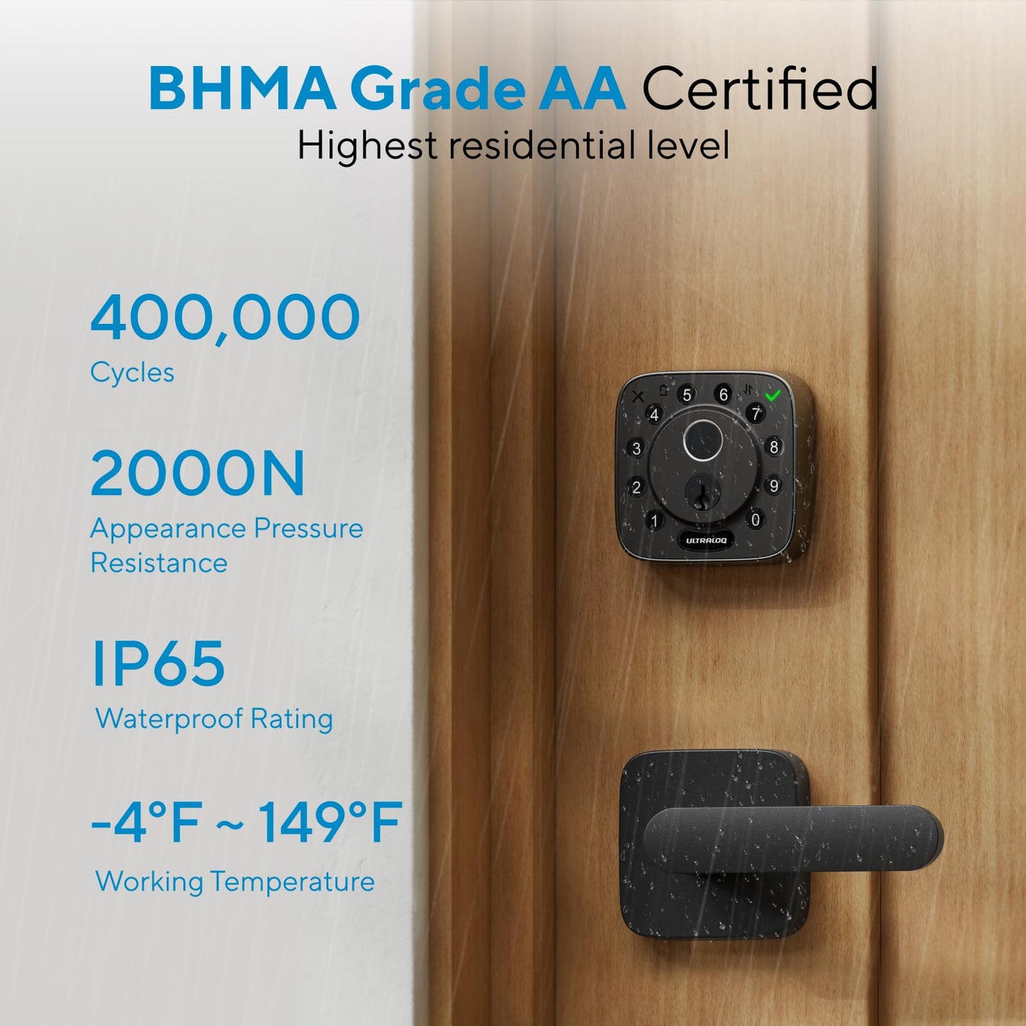 ULTRALOQ Bolt Fingerprint WiFi Smart Lock with Sensor for Apple HomeKit DEMO