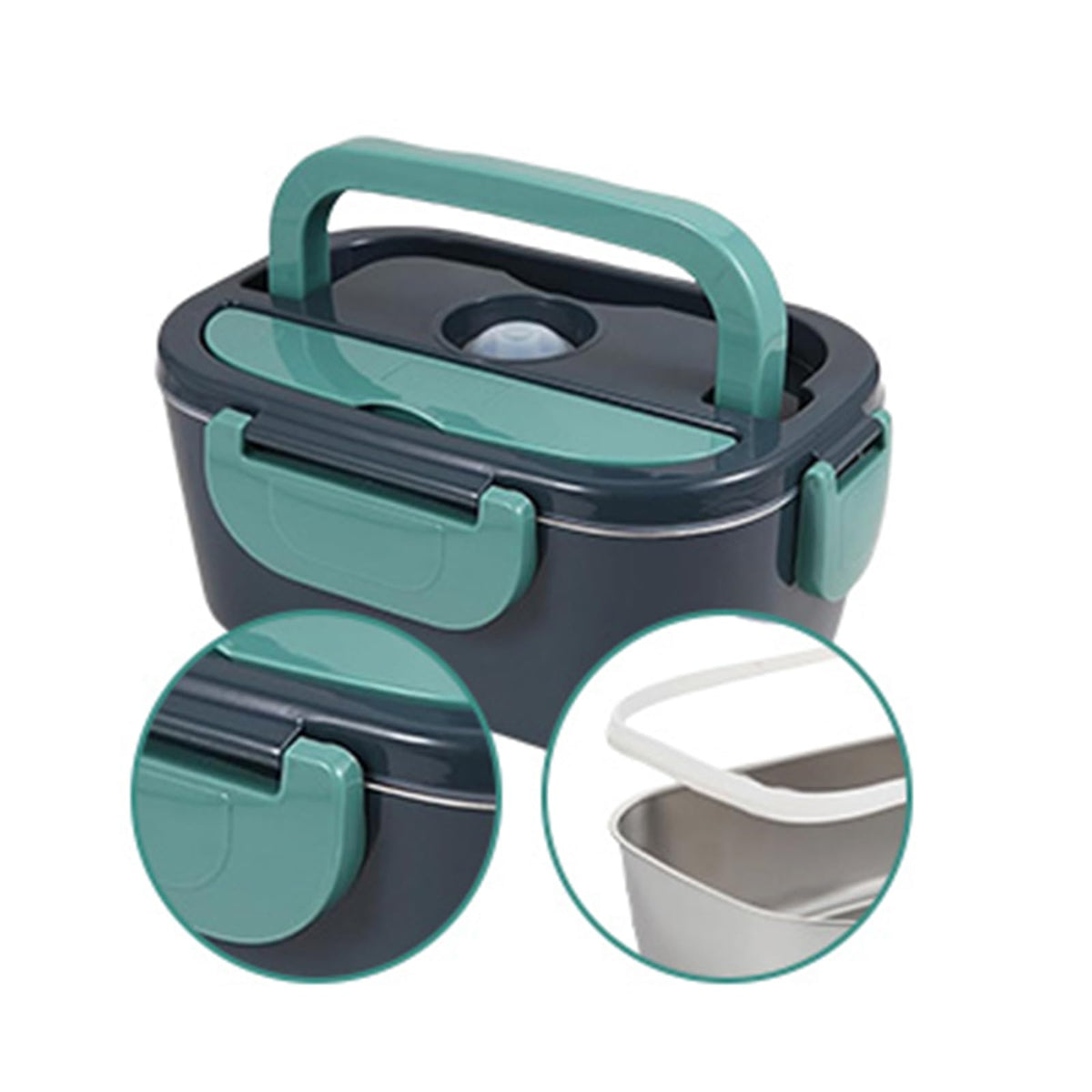 stusgo Electric Heated Lunch Box, Portable Leakproof Food Container, Green DEMO