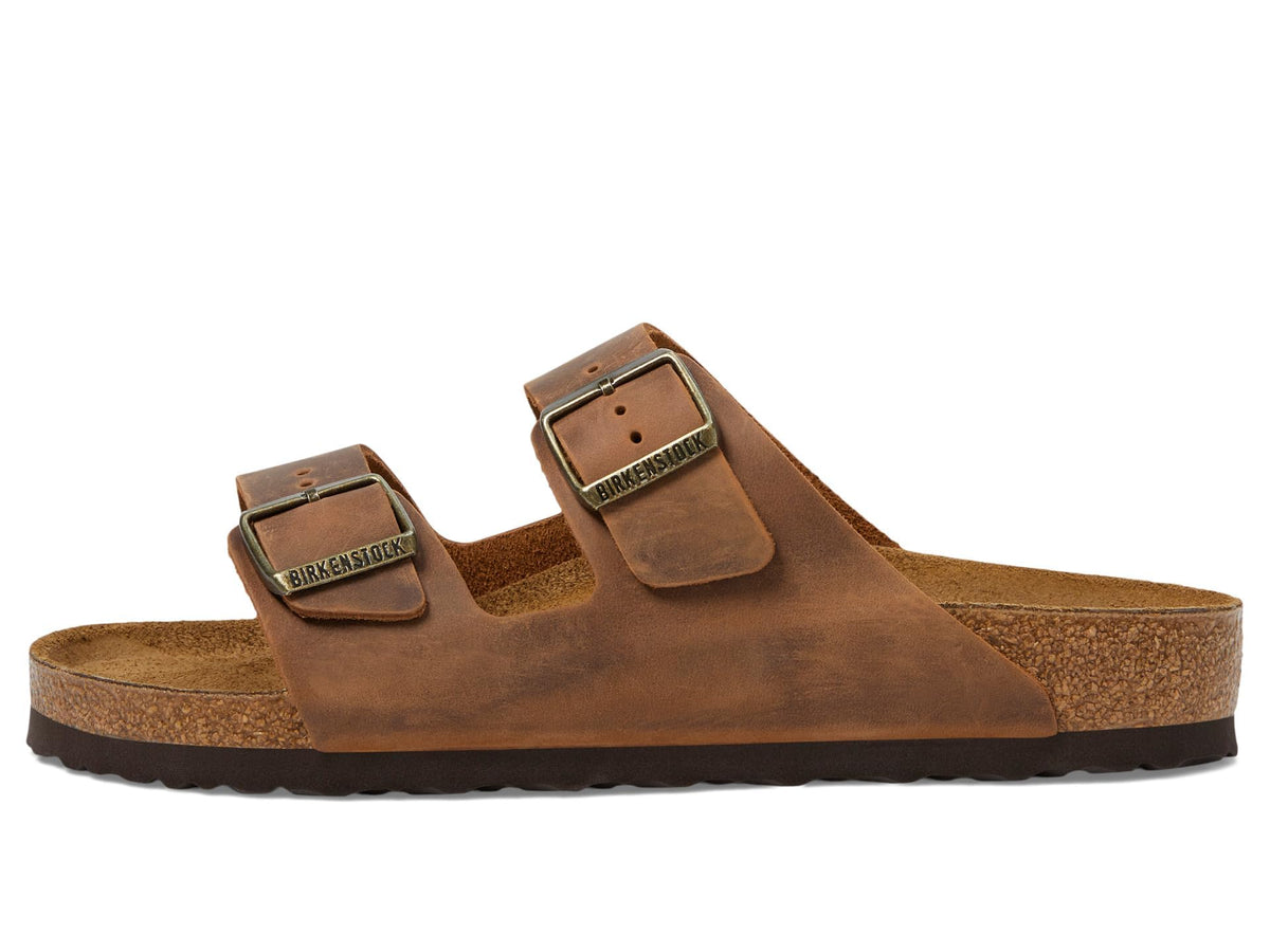Birkenstock Arizona Cognac Mid Brown Leather Sandals Unisex M 7 L 8 EU 39 DEMO