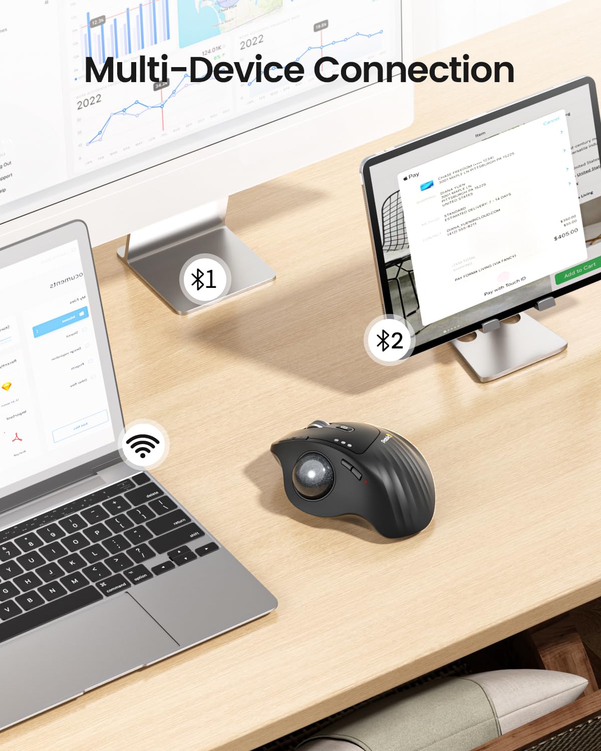ProtoArc Wireless Mice Rechargeable Trackball Mouse with Thumb Control DEMO