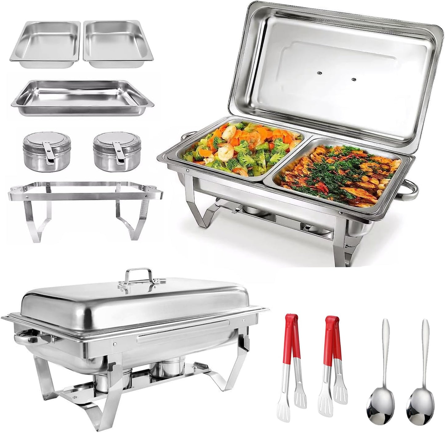 Hufa Stainless Steel Chafing Dish Buffet Food Warmer Pan Set, 12L Capacity NEW