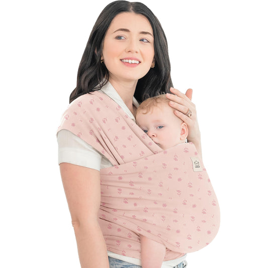 KeaBabies Pink Daisies Baby Wrap Carrier All-in-1 for Newborn to Toddler NEW