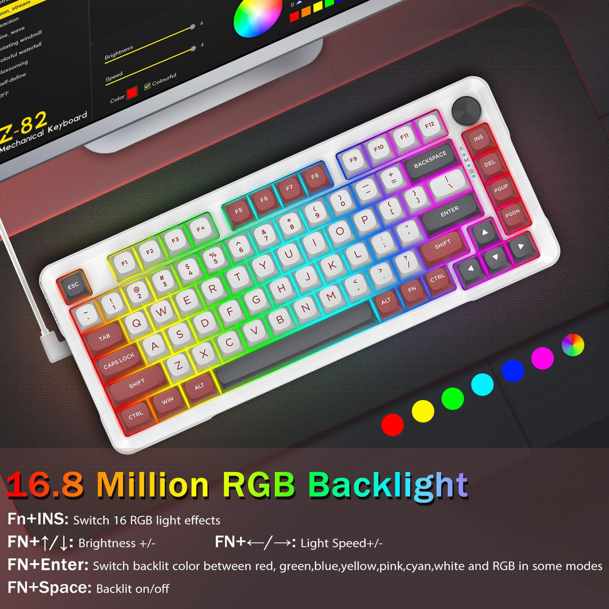 E-Yooso Red Mechanical Gaming Keyboard - Wired, Hot Swappable, Linear DEMO