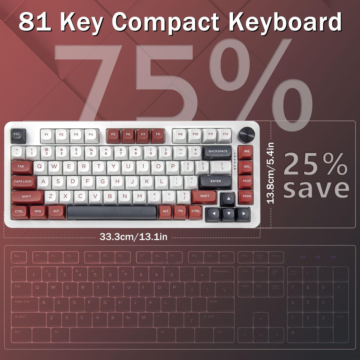 E-Yooso Red Mechanical Gaming Keyboard - Wired, Hot Swappable, Linear DEMO