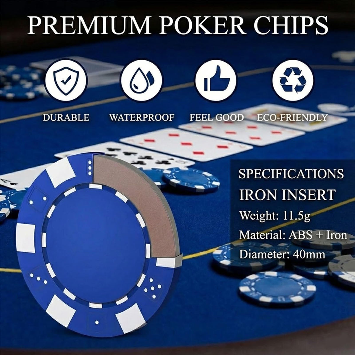 SEAYO Poker Set with Aluminum Case 300 Chips for Casino Home Game Night DEMO