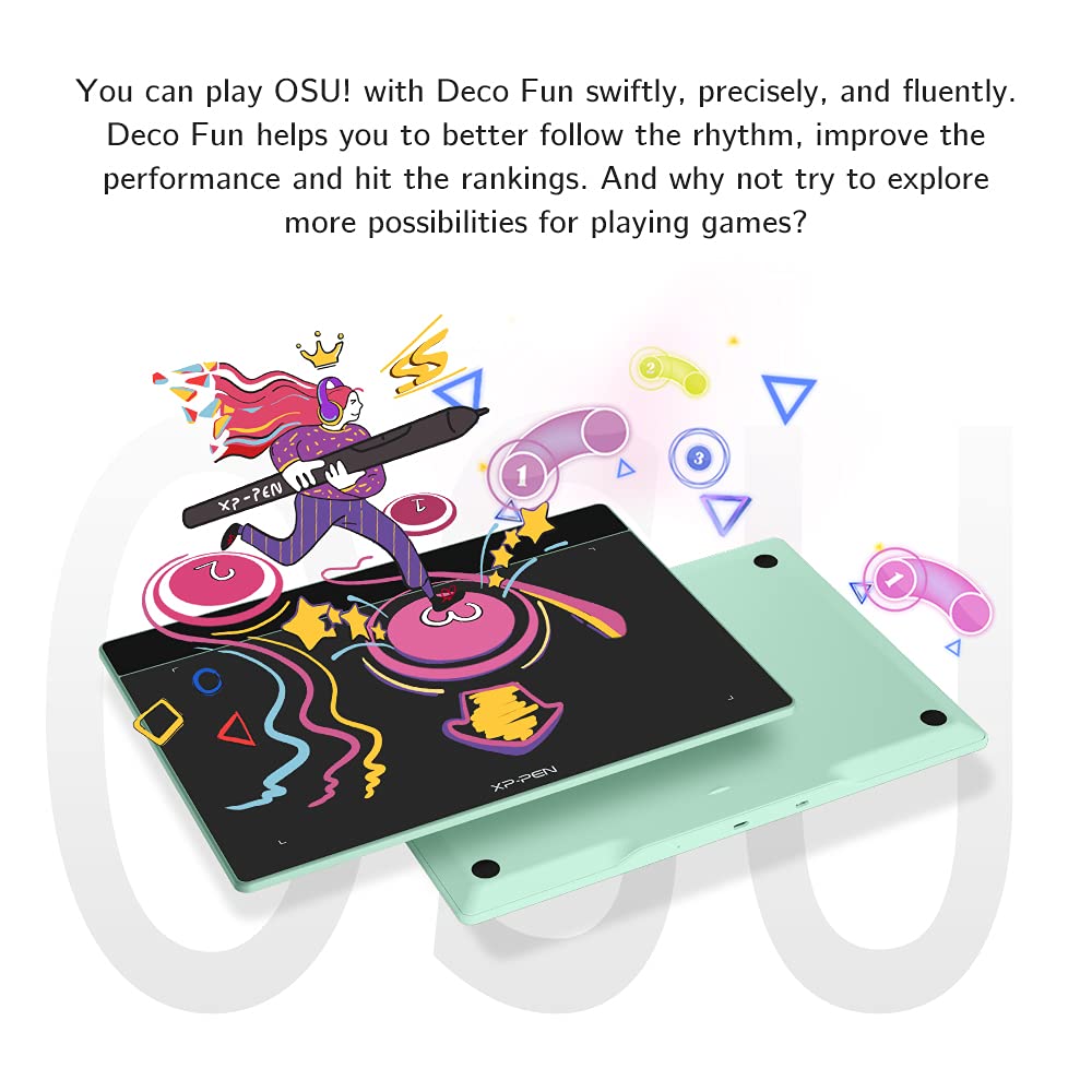 XPPen Deco Fun L Digital Drawing Tablet for Graphic Design & Art, Black DEMO