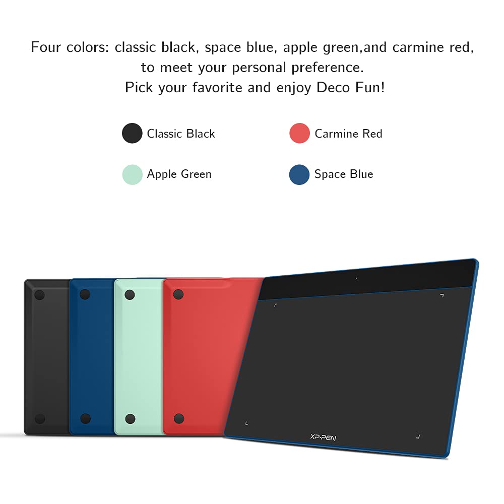XPPen Deco Fun L Digital Drawing Tablet for Graphic Design & Art, Black DEMO