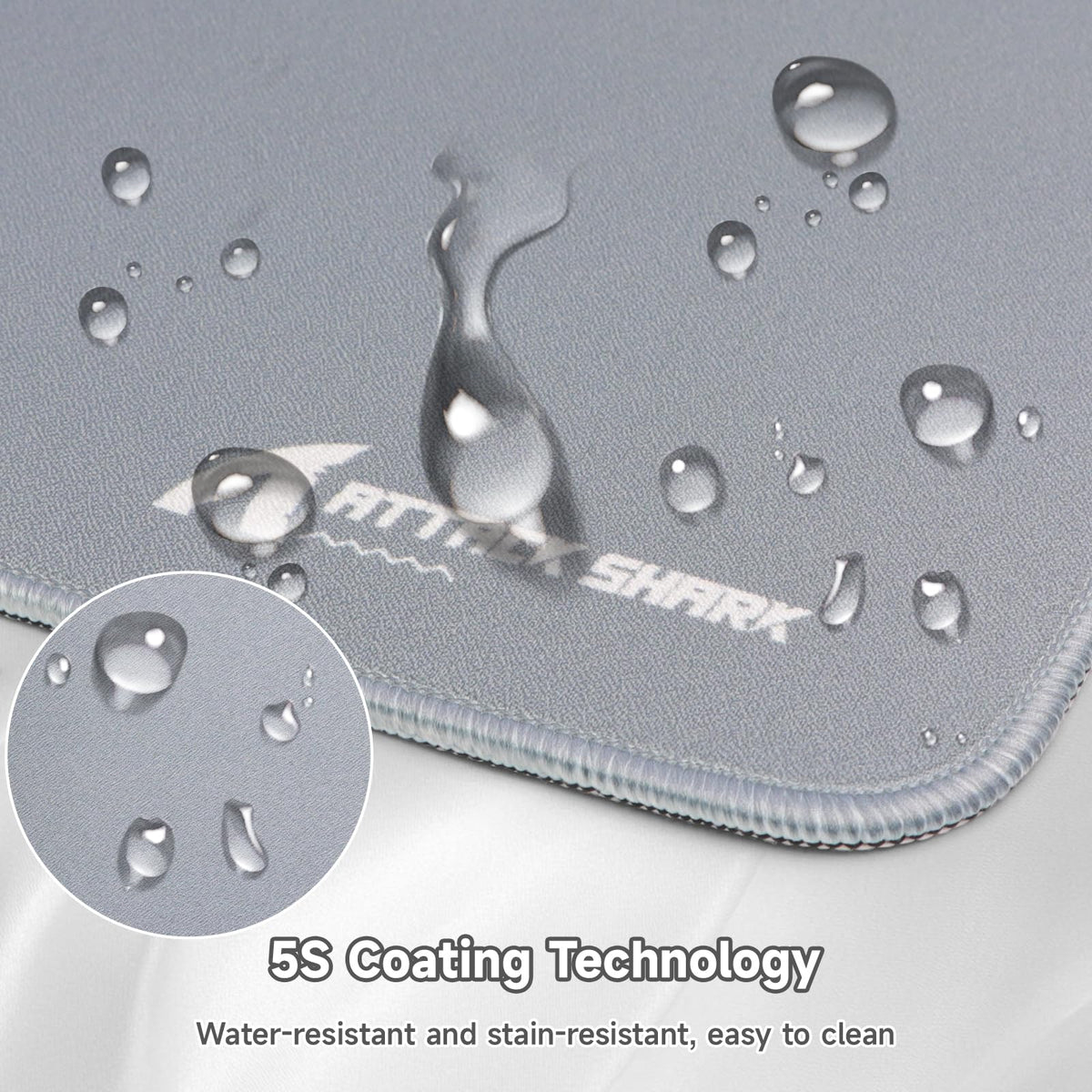 ATTACK SHARK Gray Large Gaming Mouse Pad, 90L x 40W cm, Oversized Desk Mat NEW
