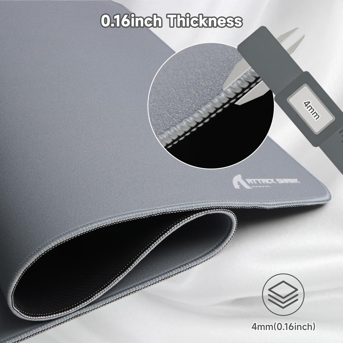 ATTACK SHARK Gray Large Gaming Mouse Pad, 90L x 40W cm, Oversized Desk Mat NEW