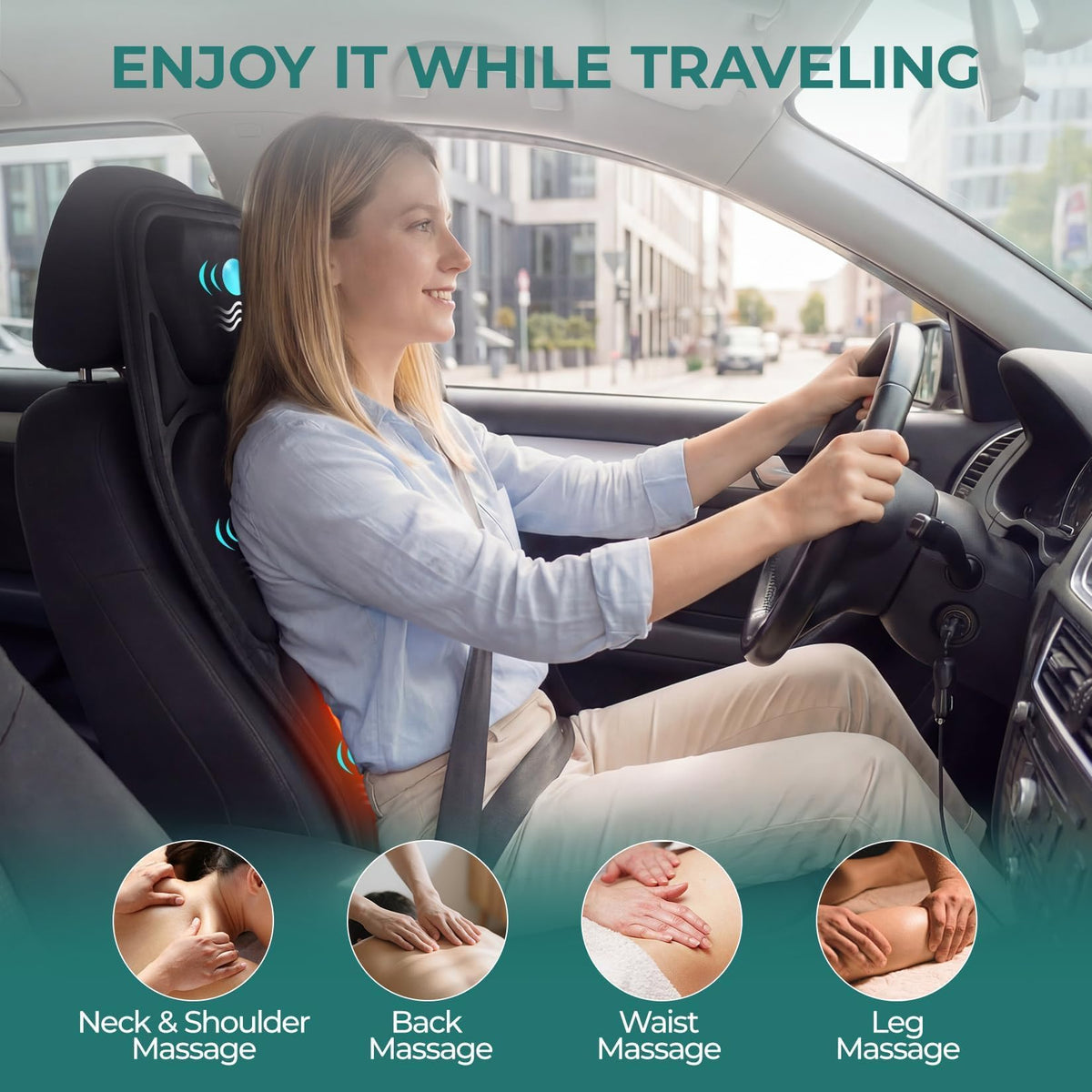 Himouta Vibration Back Massager Seat Cushion with Heat Massage Chair Pad DEMO