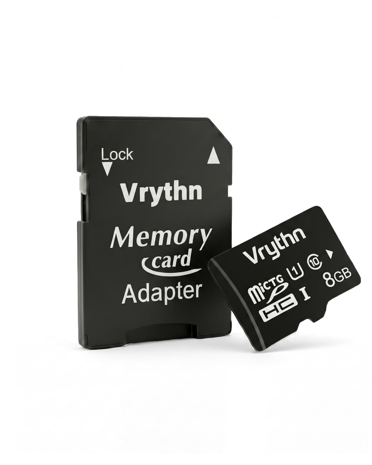 Vrythn 8GB Micro SD Card with Adapter, High Speed up to 90MB/s, Black NEW