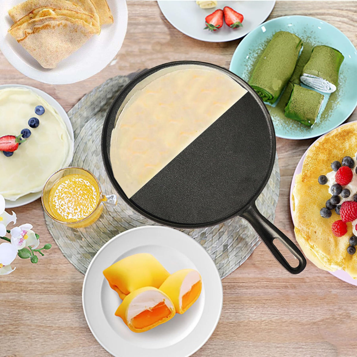 La Cuisine Pre-Seasoned Crepe Tawa Pan for Roti, Dosa, and Comale Cooking NEW