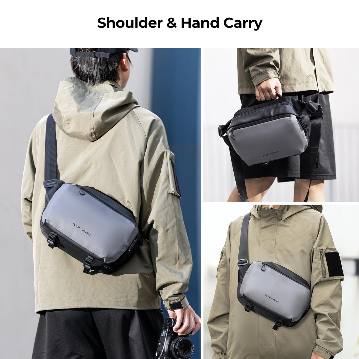 K&F CONCEPT Unisex 2-in-1 Sling Bag 10L Everyday Shoulder Multifunction NEW