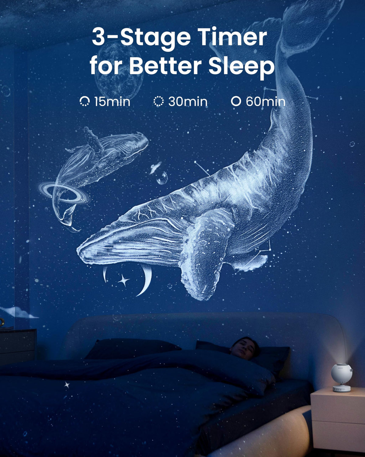 POCOCO Galaxy Star Projector for Bedroom Night Light with Optical Film DEMO