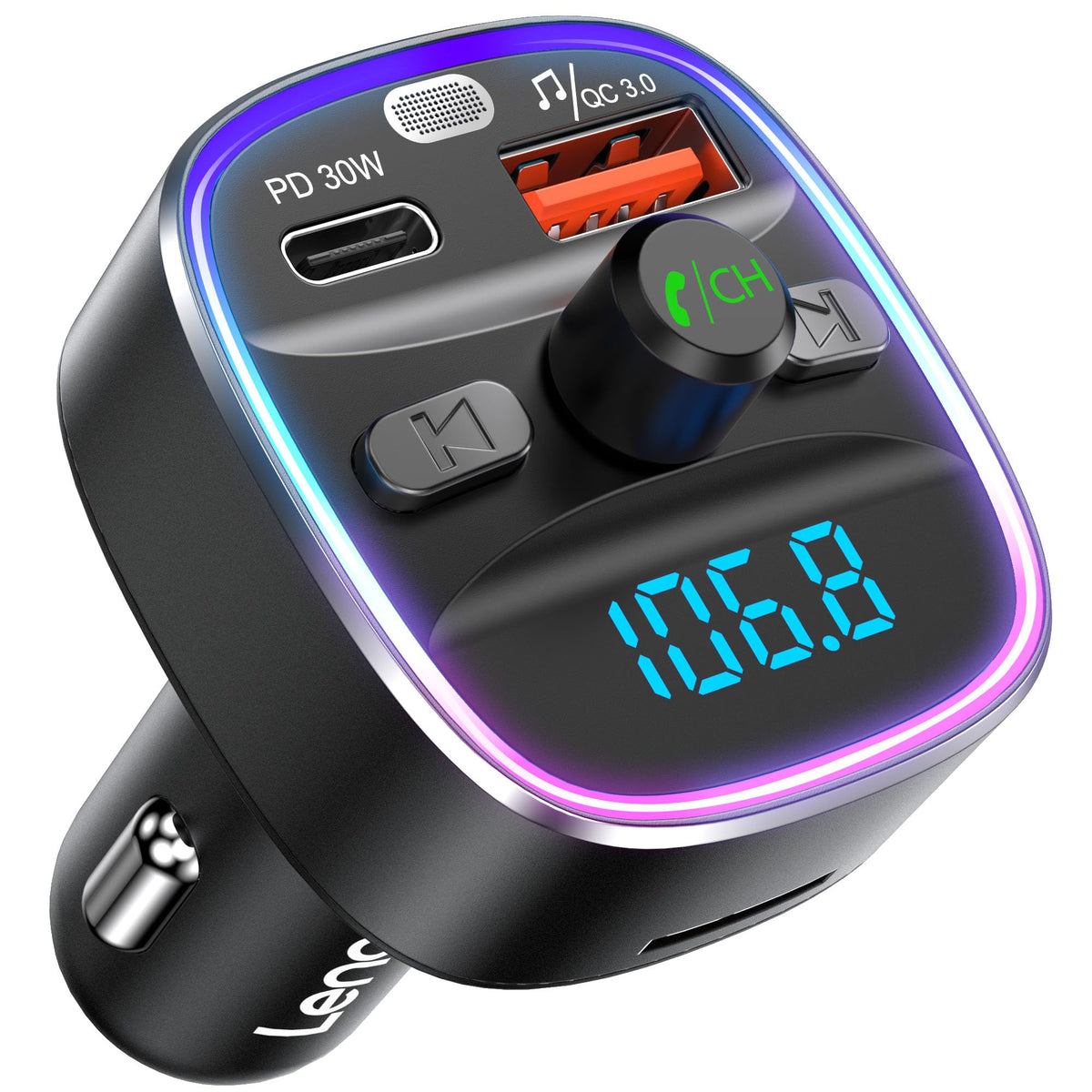 LENCENT Bluetooth Input Adapters 5.4 FM Transmitter Car Adapter 48W PD 30W NEW