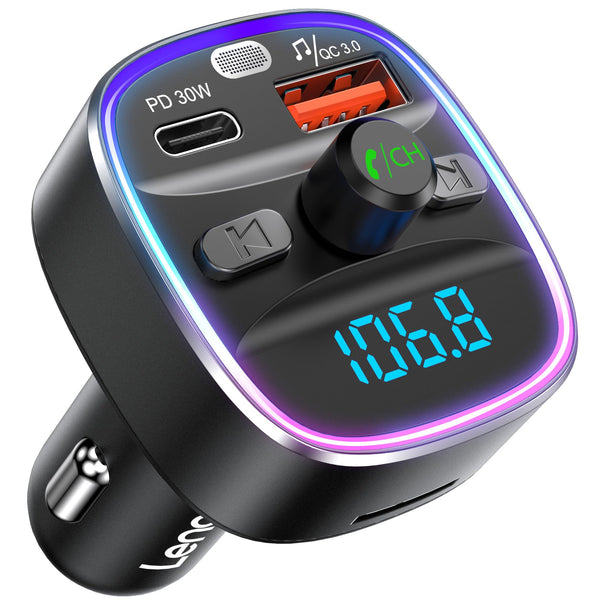 LENCENT Bluetooth Input Adapters 5.4 FM Transmitter Car Adapter 48W PD 30W NEW