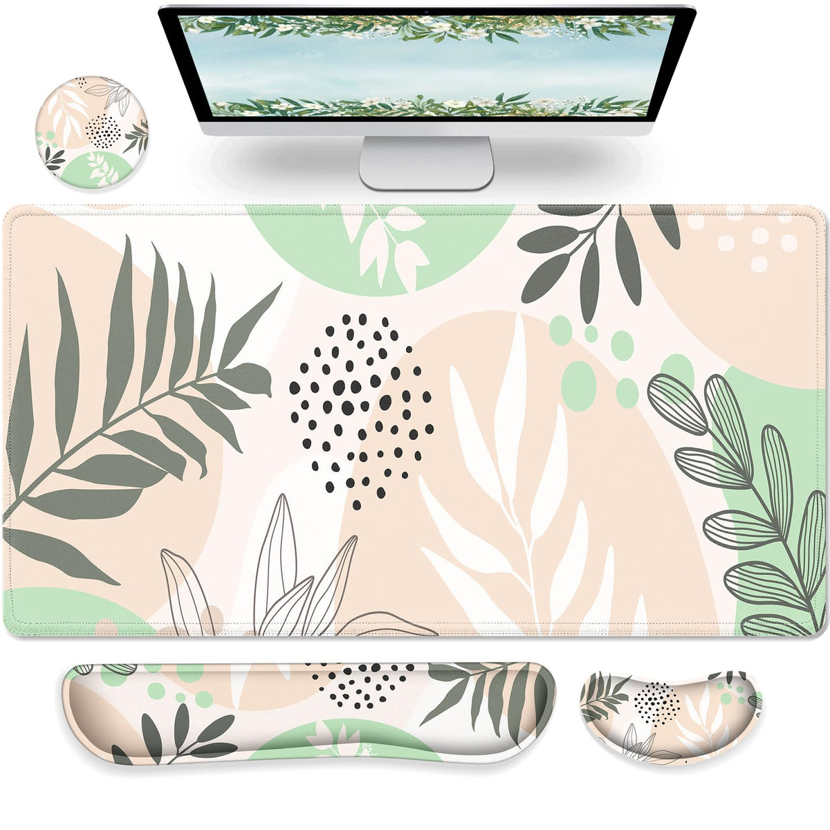 Gimars 3-Piece Desk Accessory Set Ergonomic Keyboard Wrist Rest Mouse Pad NEW