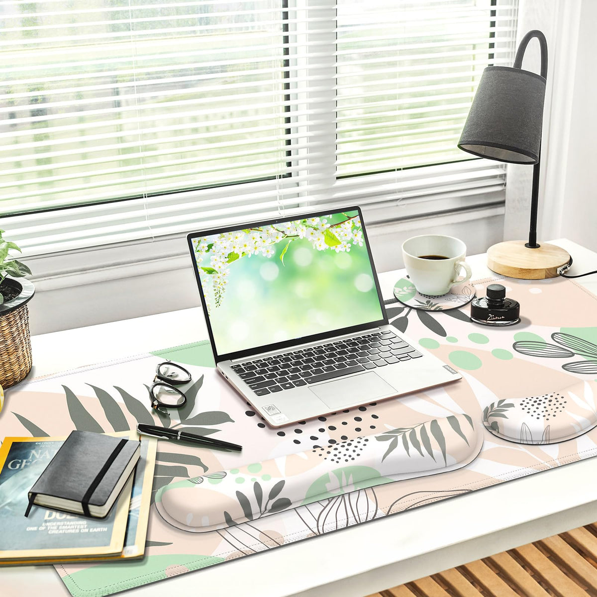 Gimars 3-Piece Desk Accessory Set Ergonomic Keyboard Wrist Rest Mouse Pad NEW