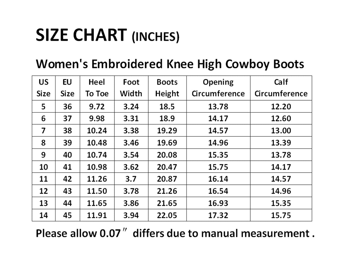 CIERWS Embroidered Western Cowgirl Knee-High Cowboy Boots Black Women Size 6 NEW