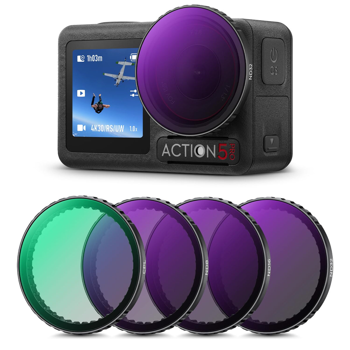 K&F Concept Optical Glass Filter Set for DJI Osmo Action 3/4/5 Pro Cameras DEMO