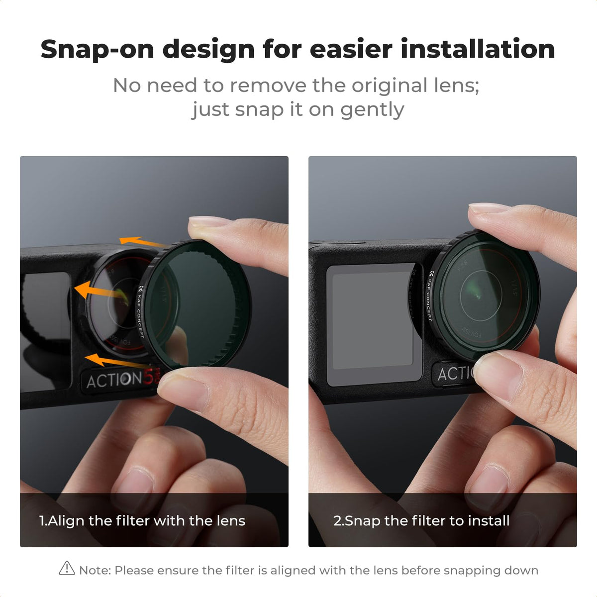 K&F Concept Optical Glass Filter Set for DJI Osmo Action 3/4/5 Pro Cameras DEMO