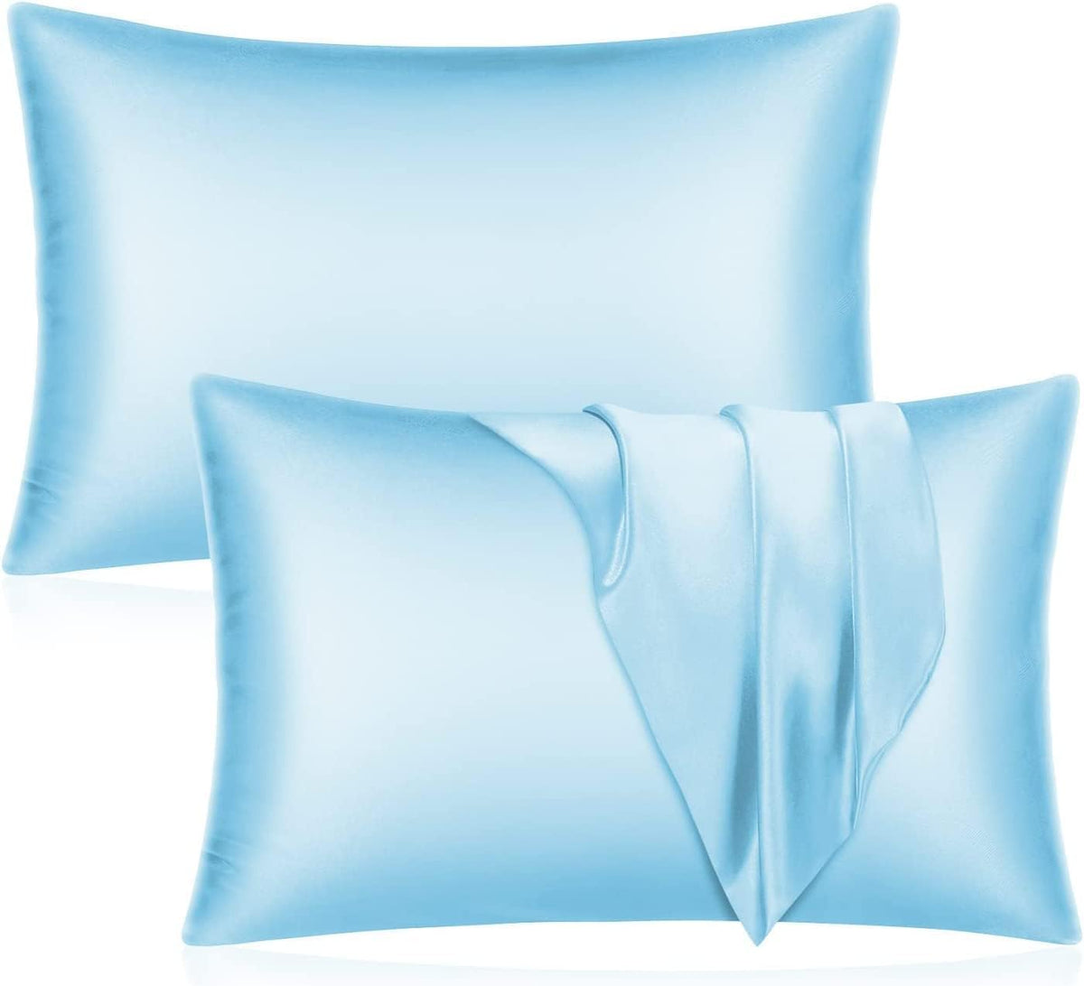 SANOOR Mulberry Silk Pillowcases for Hair & Skin Soft Breathable Sky Blue NEW