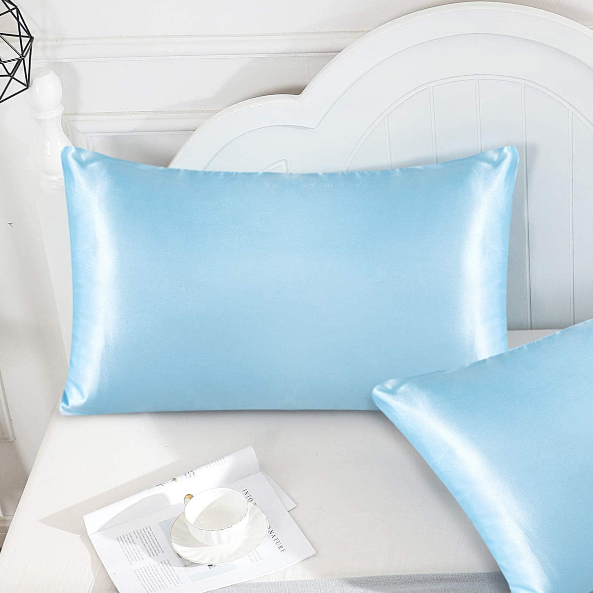 SANOOR Mulberry Silk Pillowcases for Hair & Skin Soft Breathable Sky Blue NEW
