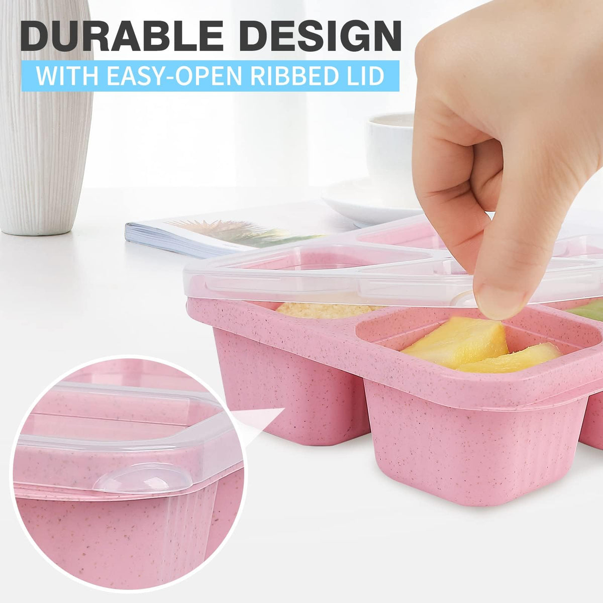 AIDERLY Multi-Colour Container Sets Reusable Divided Lunch Bento Boxes 4 NEW