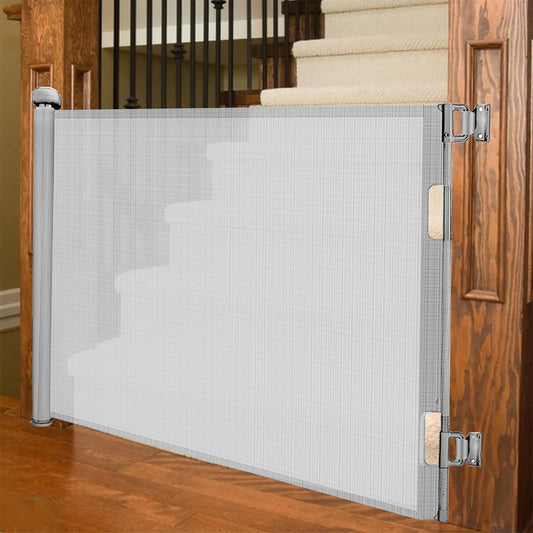 Sulishang Durable 33" High Mesh Retractable Safety Gate Up To 180cm Grey DEMO