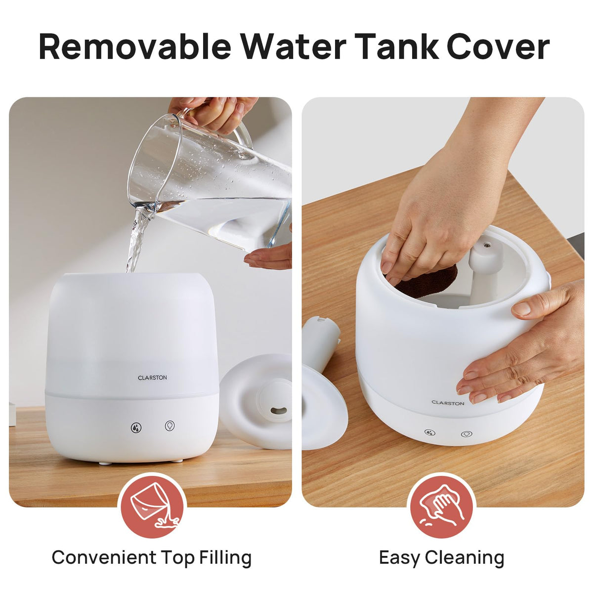 Clarston 2L Single Room Humidifier with Top Fill & 360° Nozzle, White DEMO