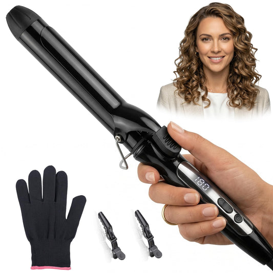 Vibraroo 25mm Wide Ceramic Curling Wand for Loose Waves and Beach Curls NEW