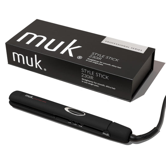 MUK. Professional Ceramic Hair Straightener for All Types, Black Size One NEW