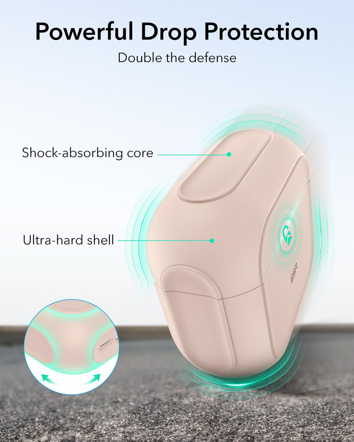 ESR Desert Cases Titanium Protective Case for AirPods 4th Gen Wireless NEW
