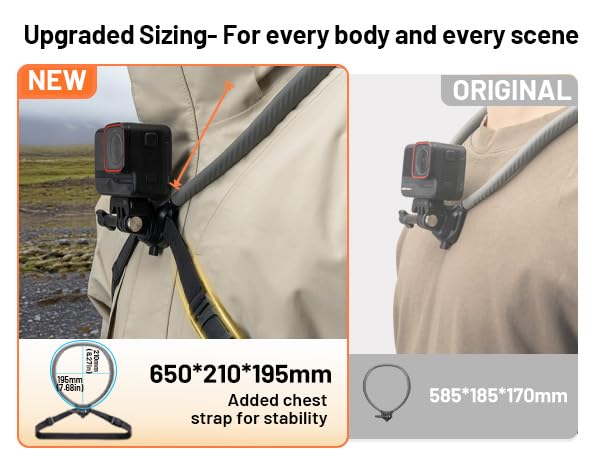 PGYTECH CapLock Mounts POV Neck Mount for DJI OSMO Action 5 Pro/4/3, GoPro NEW