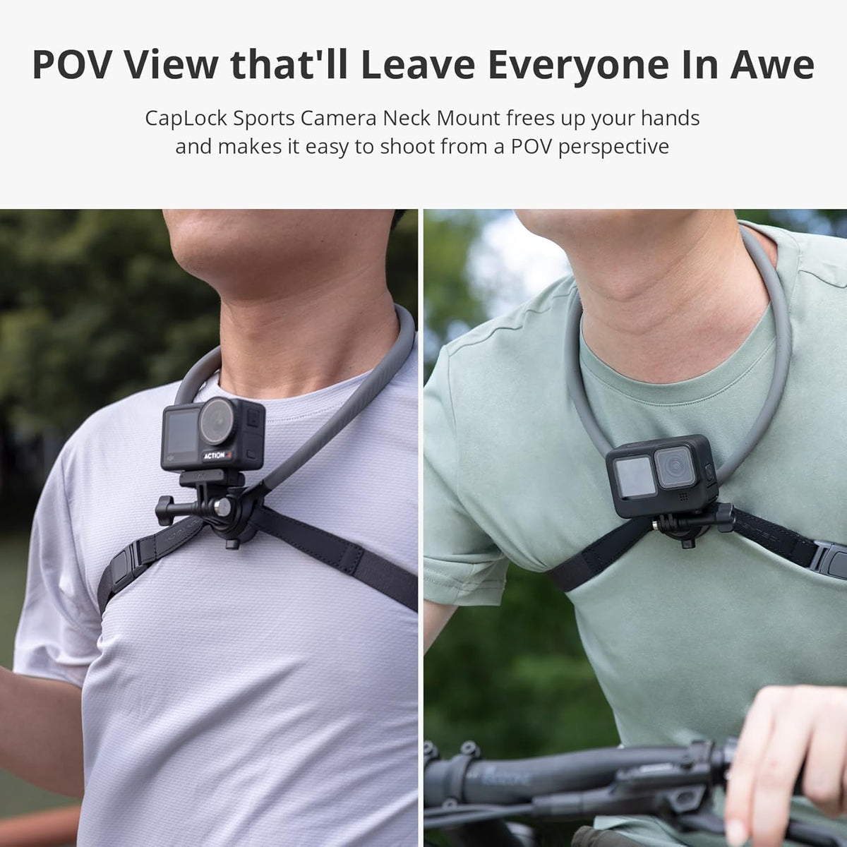 PGYTECH CapLock Mounts POV Neck Mount for DJI OSMO Action 5 Pro/4/3, GoPro NEW