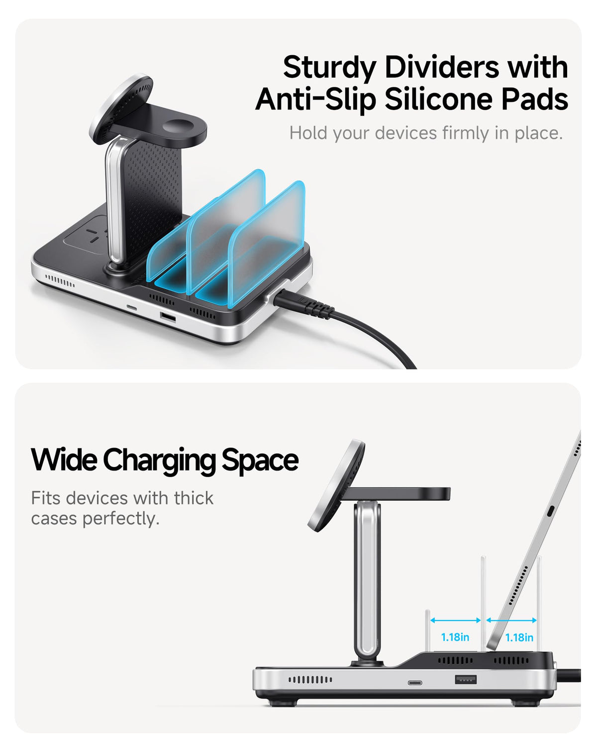 SwanScout 5-in-1 Induction Chargers Wireless Charging Station for Multiple DEMO