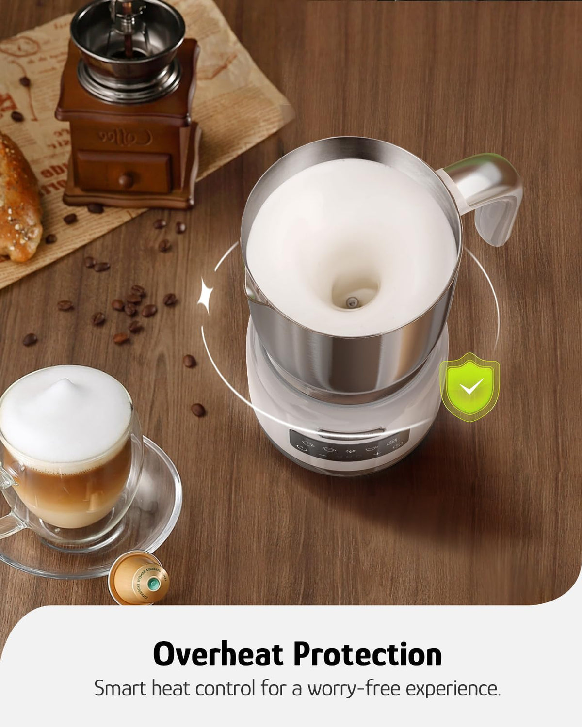 Hazel Quinn Automatic Milk Frother & Steamer 5-in-1 Hot Cold Frothing DEMO