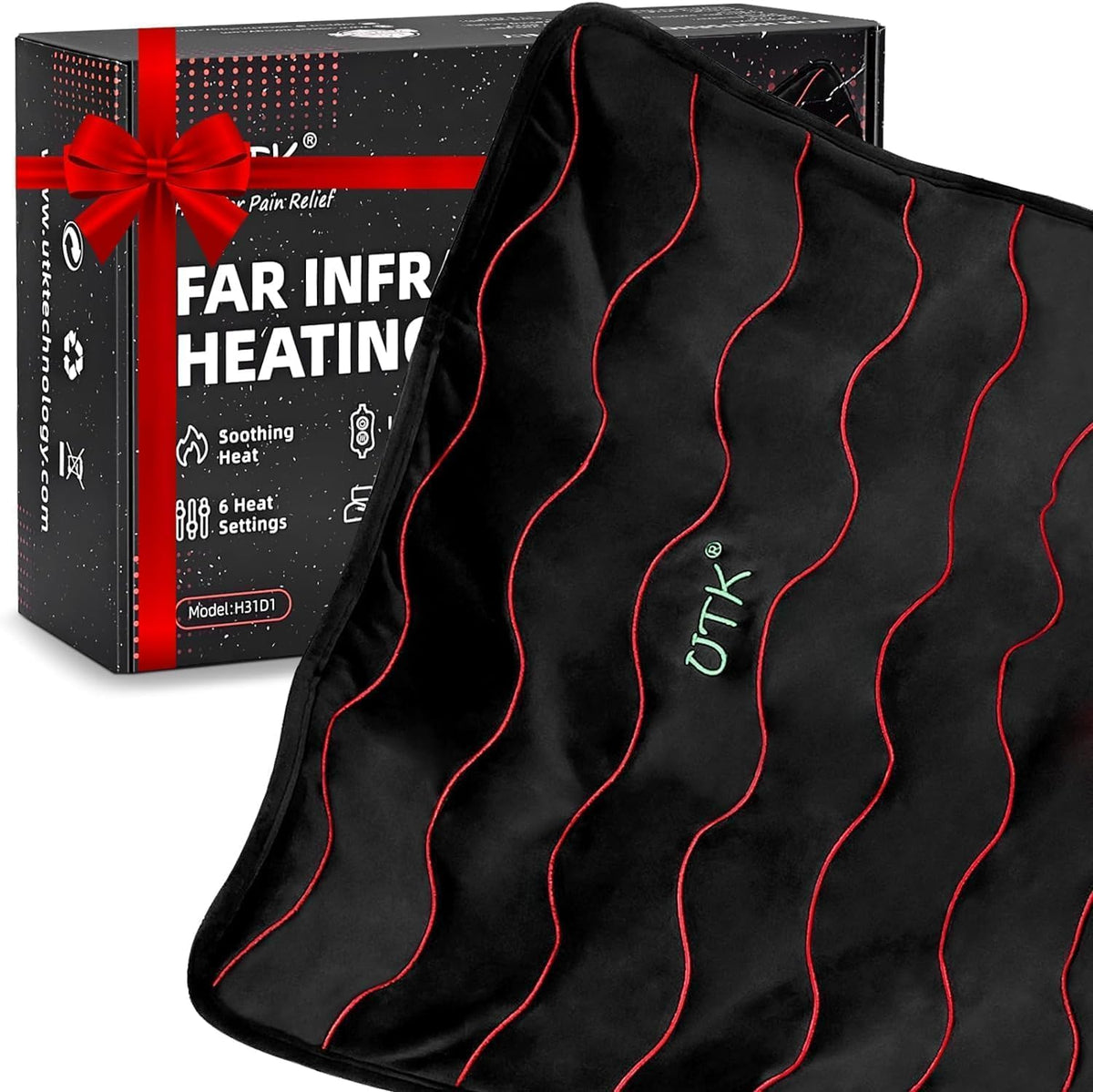 UTK Weighted Far Infrared Heating Pad for Back Pain Relief Hot to 159°F DEMO