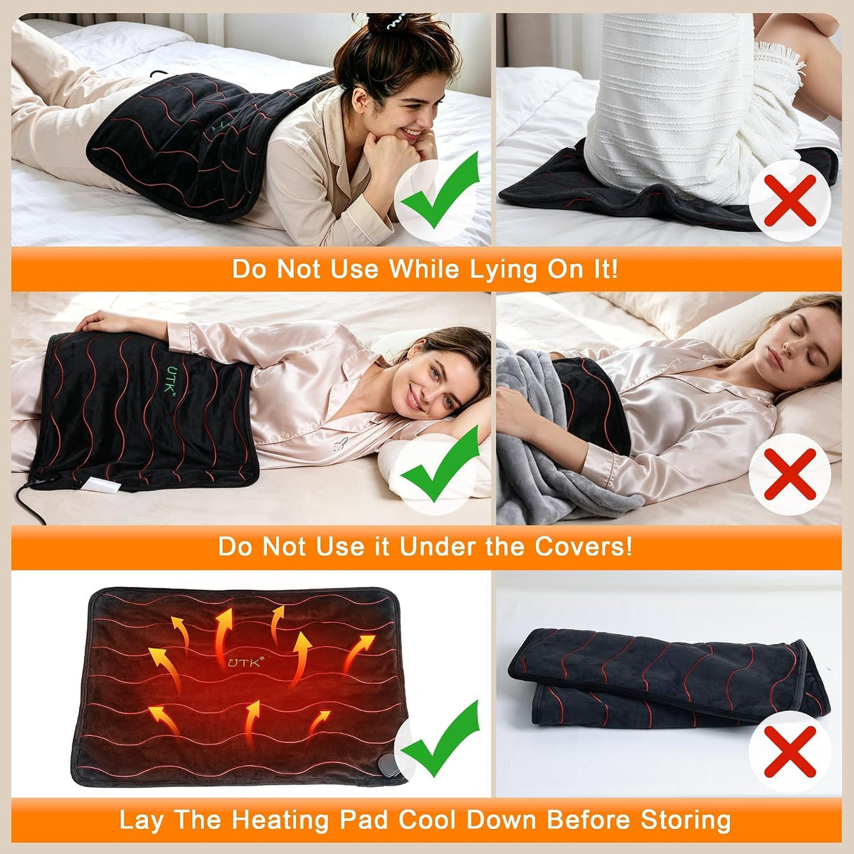 UTK Weighted Far Infrared Heating Pad for Back Pain Relief Hot to 159°F DEMO