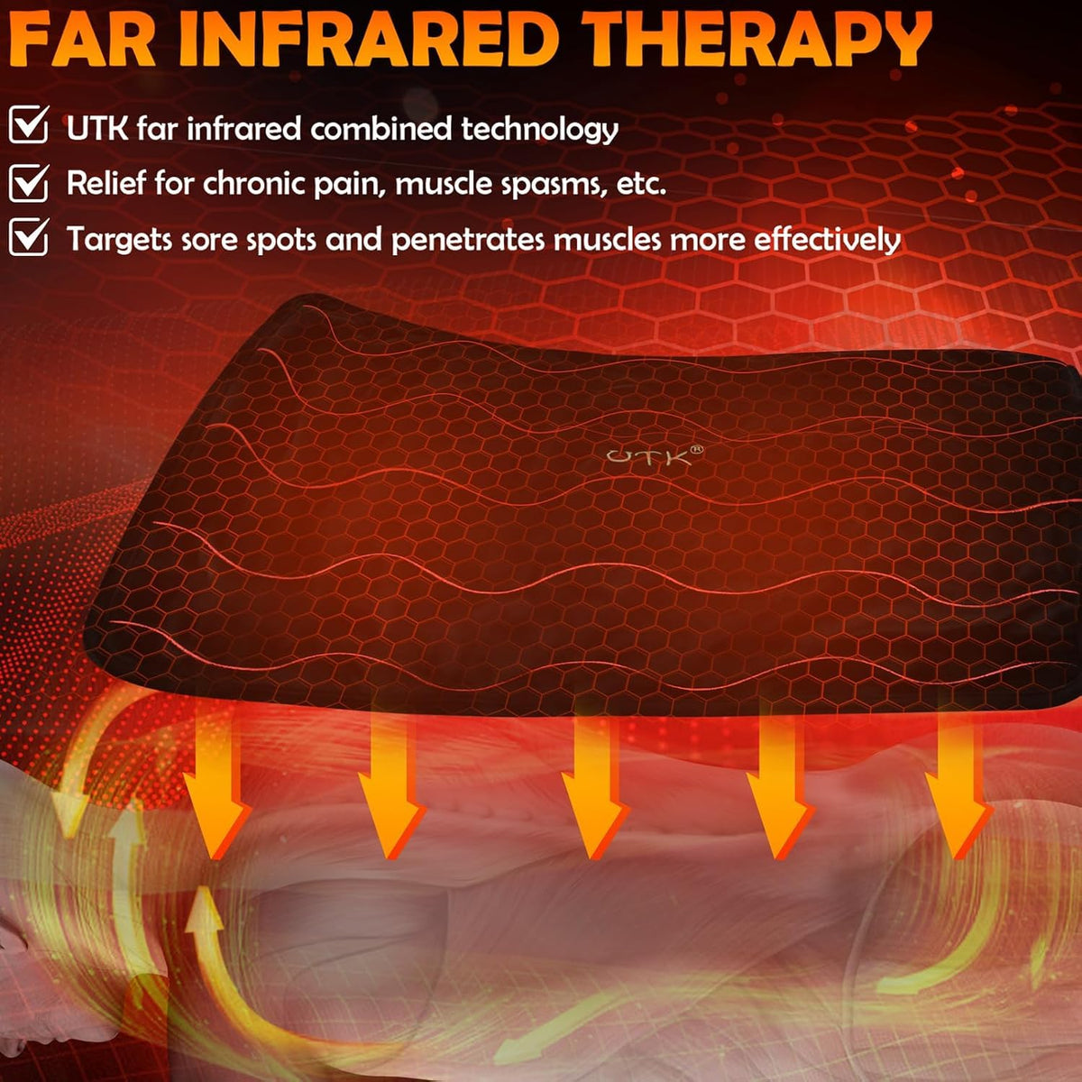 UTK Weighted Far Infrared Heating Pad for Back Pain Relief Hot to 159°F DEMO