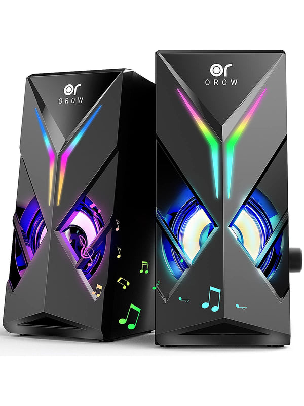 OROW 10W RGB Computer Speakers with Colorful LED Lighting for Gaming PCs DEMO