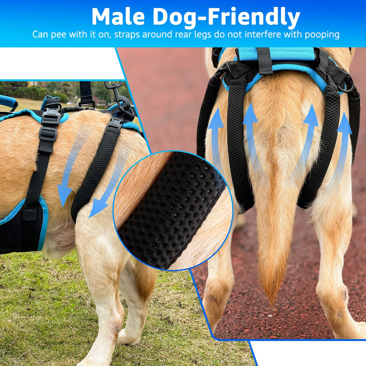 lafoty Dog Lifting Harness Vest Detachable Help Em Up Nylon Black Size XL NEW