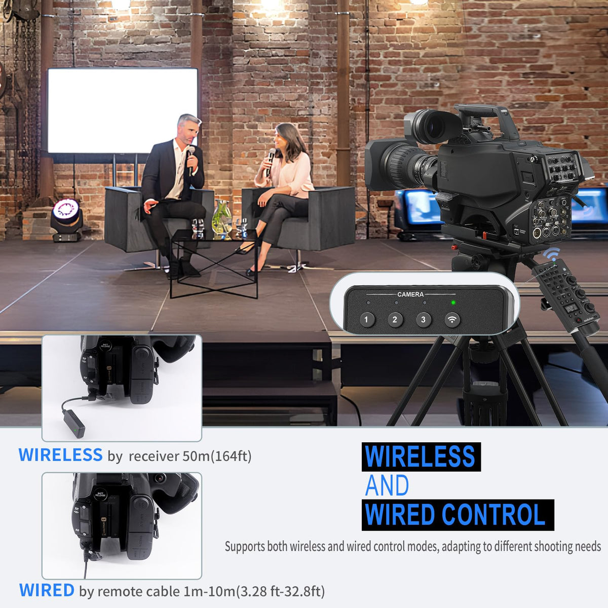 AODELAN Wireless and Wired Remote Commander LANC Camera Zoom Controller DEMO