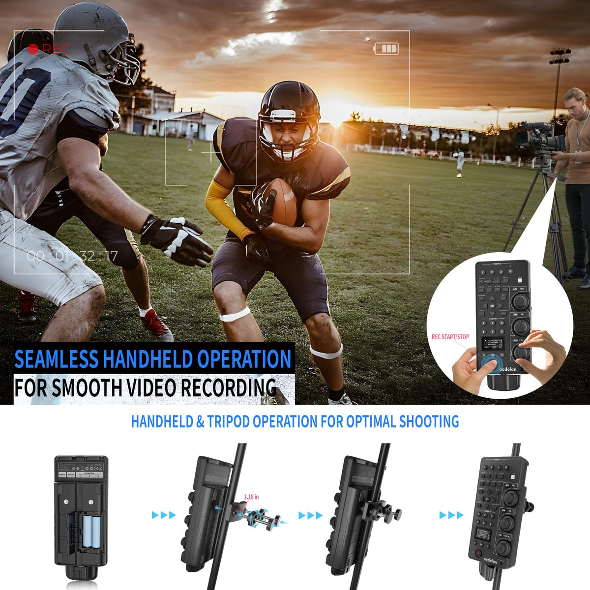 AODELAN Wireless and Wired Remote Commander LANC Camera Zoom Controller DEMO