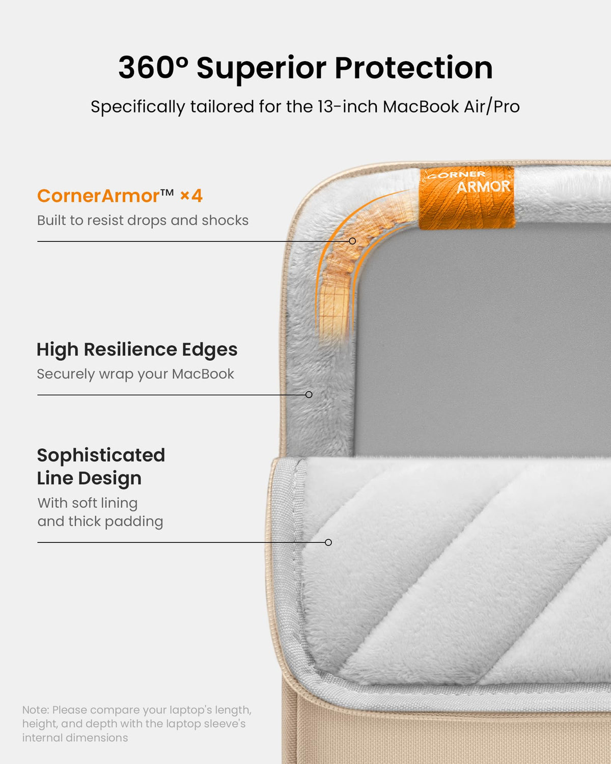 tomtoc 13-Inch Sleeves Protective Laptop Sleeve for 2026 New MacBook NEW