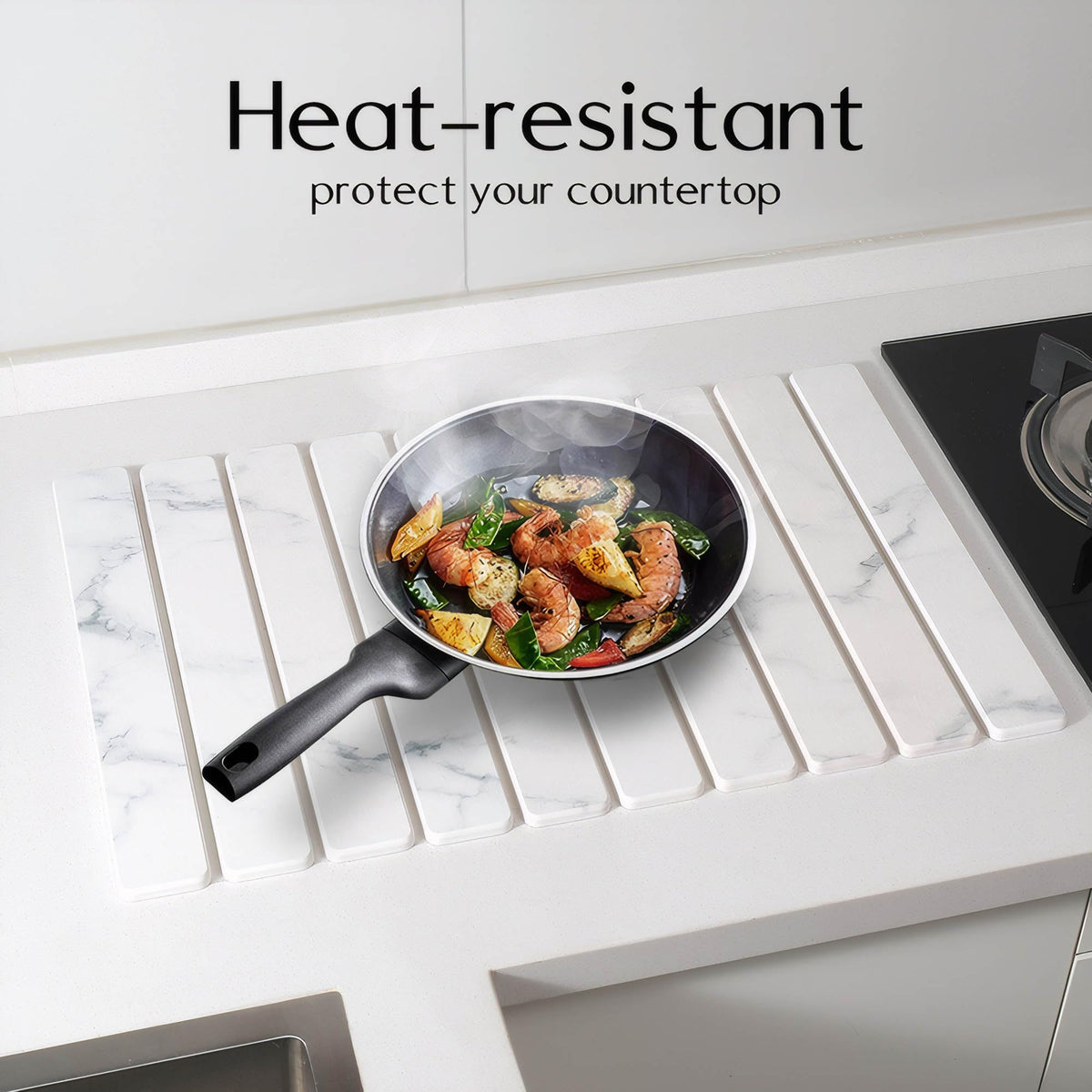 YDCZTYGY Foldable Dish Drying Mat Absorbent Quick Dry Heat-Resistant White NEW