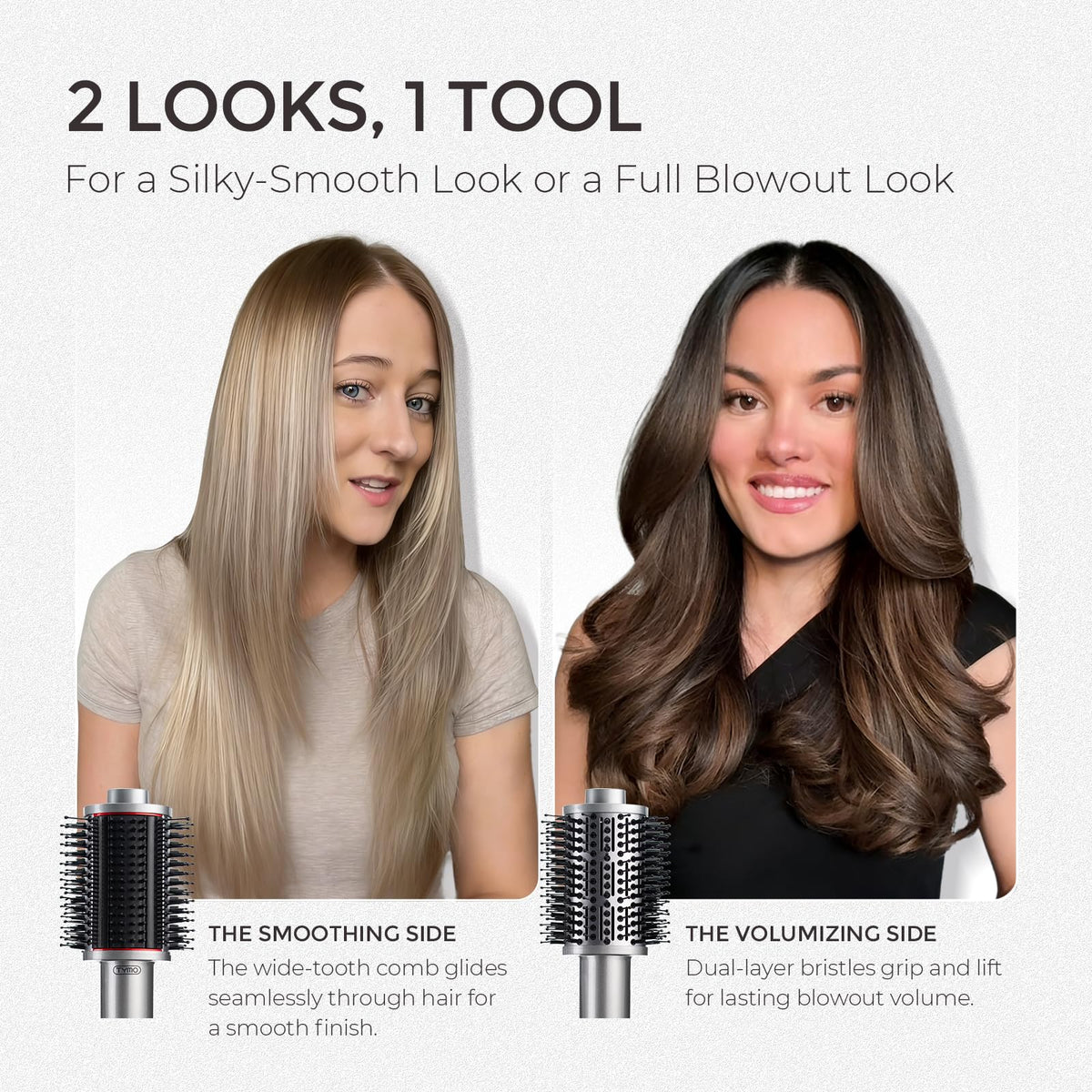 TYMO Hot Air Styler Lightweight 3X Faster Drying 5-in-1 Ionic Blowo Metal NEW
