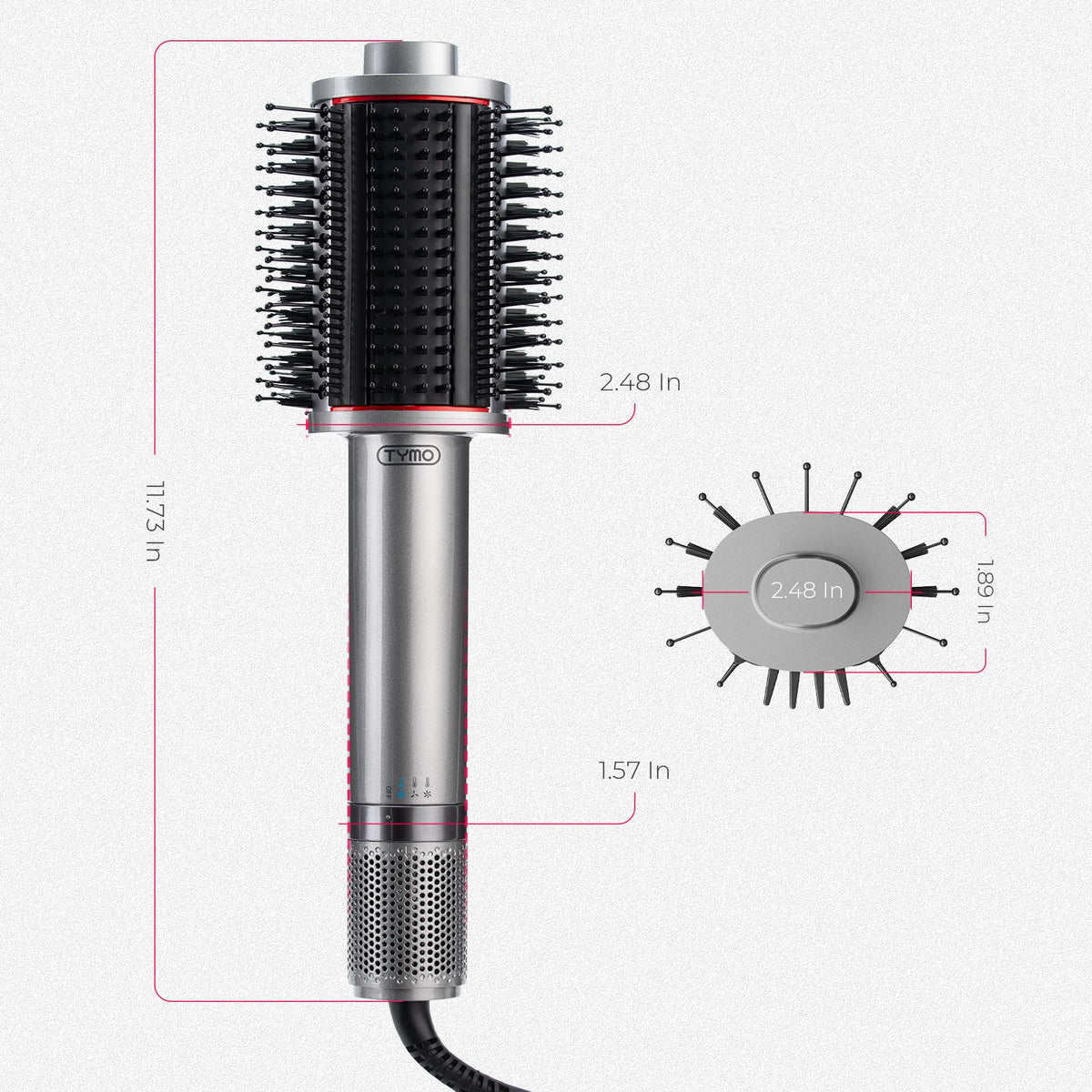 TYMO Hot Air Styler Lightweight 3X Faster Drying 5-in-1 Ionic Blowo Metal NEW